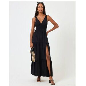 L Space Lilikoi Black Maxi Dress XS